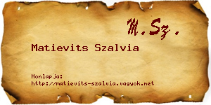 Matievits Szalvia névjegykártya